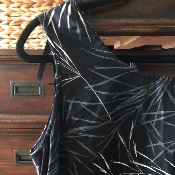 Vintage Donna Ricco black leaf sleeveless maxi dress in size 12 - Picture 3 of 6